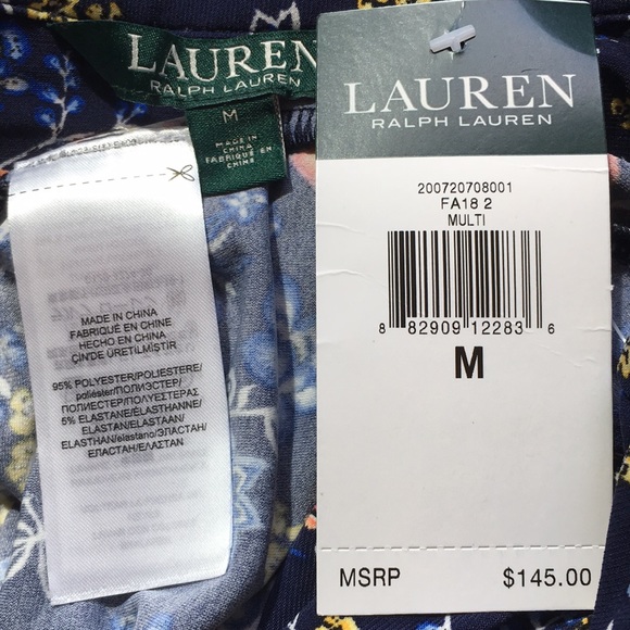 NWT LAUREN Ralph Lauren Floral Print Shift Dress - Picture 11 of 12